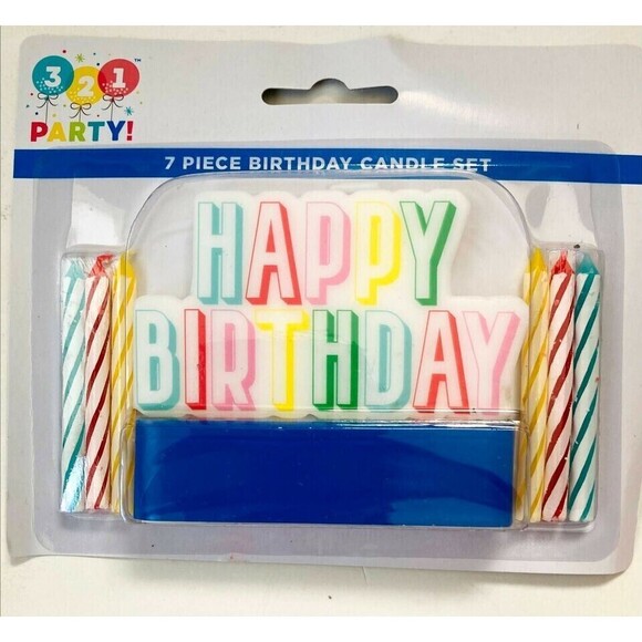 42 Pcs - 321 Party “Happy Birthday” 7 Piece Candle Set Cake Top | 6pk Brand New - Picture 6 of 6